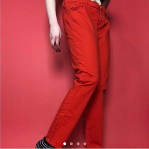 Bright red skinny jeans ♥️♥️